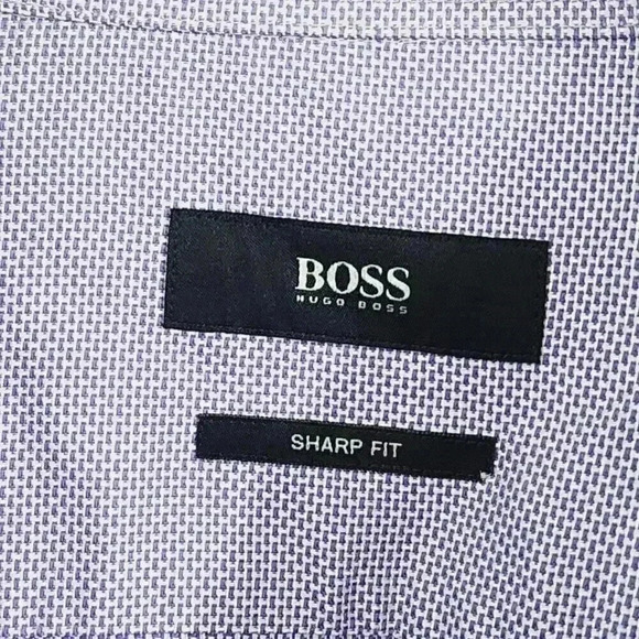 Hugo Boss Button down Long sleeve Dress Shirt Men's Size 16 Patterned 8959 - Picture 4 of 9